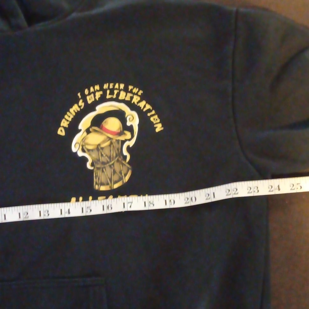 Allegory Hoodie Mens Black Liberation Graphic Hoodie Size L - Picture 15 of 16